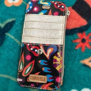 Consuela Black Multicolor Floral Wallet Phone Case with Cream Panel